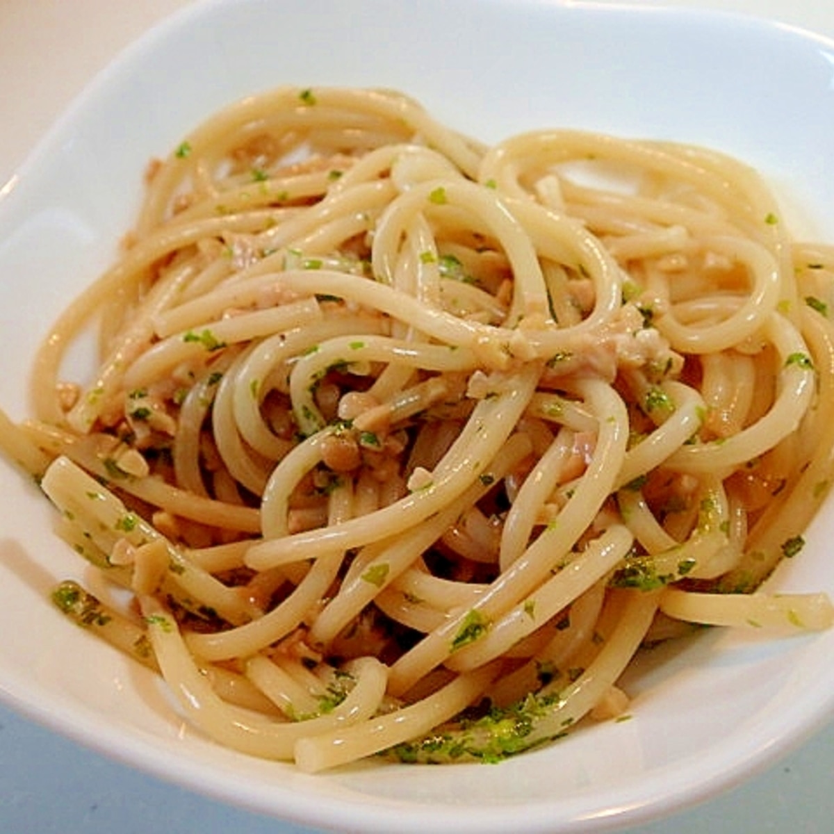 麺つゆ マヨで ひきわり納豆パスタ レシピ 作り方 By ぷ みぃまま 楽天レシピ